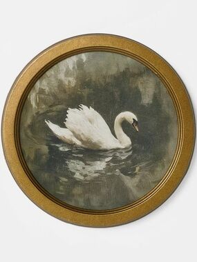 10" White Bird Round Framed Wall Art - Threshold™ designed with Studio McGee